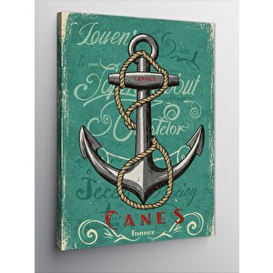 Kanvas Tablo Çapa Ve Denizci Teması 70x100 cm