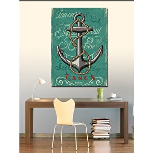 Kanvas Tablo Çapa Ve Denizci Teması 70x100 cm