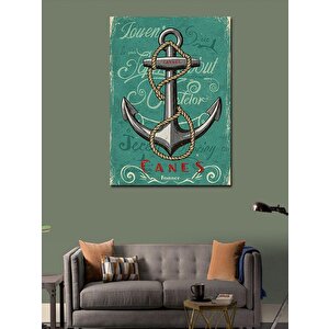 Kanvas Tablo Çapa Ve Denizci Teması 70x100 cm