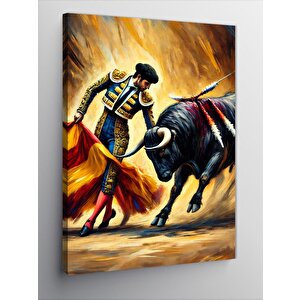 Kanvas Tablo Matador Ve Boğa Dövüşü 100x140 cm