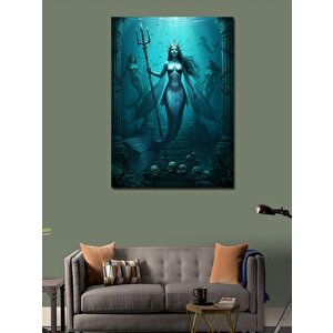 Kanvas Tablo Denizkızı Ve Gizemli Derinlikler 50x70 cm