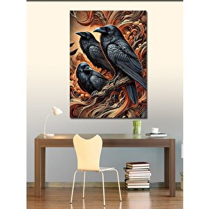 Kanvas Tablo Kuzgunlar Ve Karanlık Sanat 50x70 cm