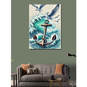 Kanvas Tablo Çapa Ve Deniz Dalgası 50x70 cm