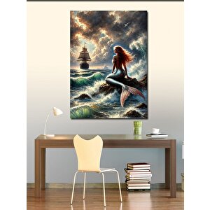 Kanvas Tablo Denizde Kırmızı Denizkızı 70x100 cm
