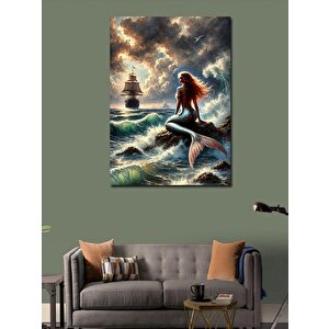 Kanvas Tablo Denizde Kırmızı Denizkızı 70x100 cm