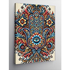 Kanvas Tablo Renkli Fatıma'nın Eli Deseni 50x70 cm