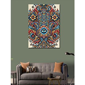 Kanvas Tablo Renkli Fatıma'nın Eli Deseni 50x70 cm