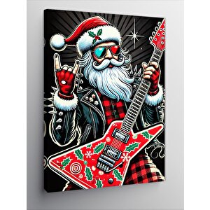 Kanvas Tablo Rock Yapan Noel Baba 100x140 cm