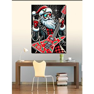 Kanvas Tablo Rock Yapan Noel Baba 100x140 cm