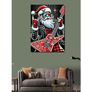 Kanvas Tablo Rock Yapan Noel Baba 100x140 cm