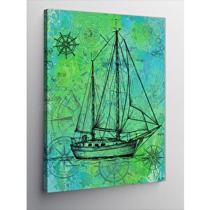Kanvas Tablo Yelkenli Ve Deniz Teması 70x100 cm