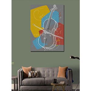 Kanvas Tablo Çello Ve Geometrik Çizimler 100x140 cm