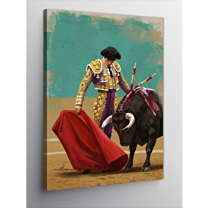 Kanvas Tablo Boğa Güreşçisi Ve Boğa 50x70 cm