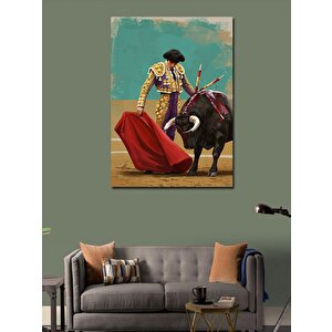 Kanvas Tablo Boğa Güreşçisi Ve Boğa 50x70 cm