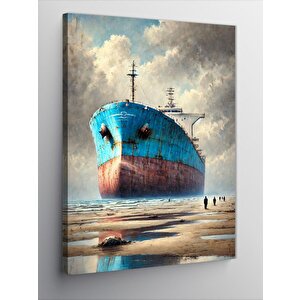 Kanvas Tablo Terk Edilmiş Gemi Ve Melankoli 50x70 cm