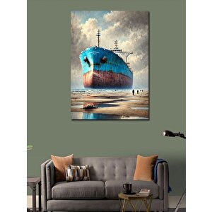 Kanvas Tablo Terk Edilmiş Gemi Ve Melankoli 50x70 cm