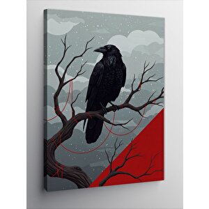 Kanvas Tablo Daldaki Kuzgun 50x70 cm