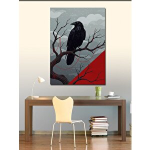Kanvas Tablo Daldaki Kuzgun 50x70 cm