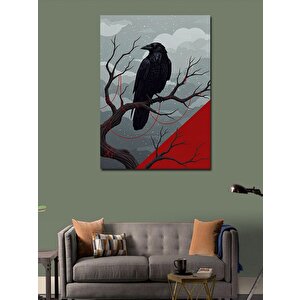 Kanvas Tablo Daldaki Kuzgun 50x70 cm