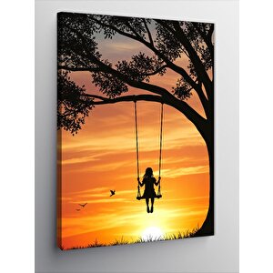 Kanvas Tablo Salıncakta Gün Batımı 70x100 cm