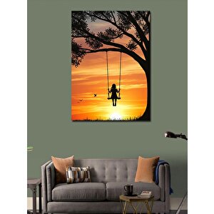 Kanvas Tablo Salıncakta Gün Batımı 70x100 cm