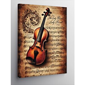 Kanvas Tablo Keman Ve Eski Nota Kağıdı 70x100 cm