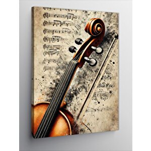 Kanvas Tablo Keman Ve Nota Sayfası 70x100 cm
