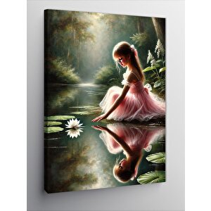 Kanvas Tablo Gölette Yansıma Ve Çocuk 100x140 cm