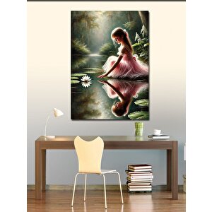 Kanvas Tablo Gölette Yansıma Ve Çocuk 100x140 cm