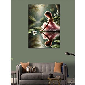 Kanvas Tablo Gölette Yansıma Ve Çocuk 100x140 cm