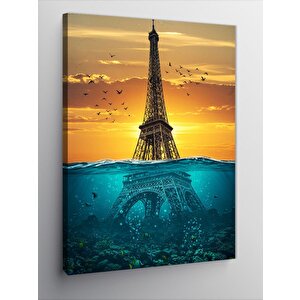 Kanvas Tablo Eiffel Ve Denizaltı Çizimi 70x100 cm