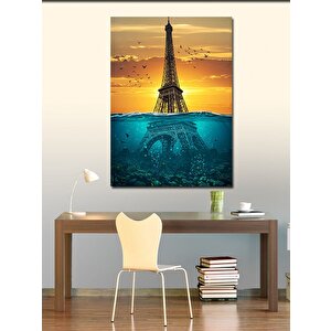 Kanvas Tablo Eiffel Ve Denizaltı Çizimi 70x100 cm