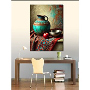 Kanvas Tablo Elma Ve Seramik Vazolar 100x140 cm