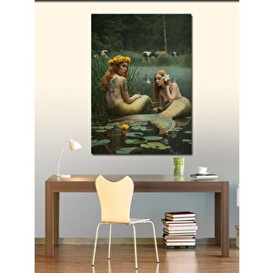 Kanvas Tablo Gölette İki Deniz Kızı 70x100 cm