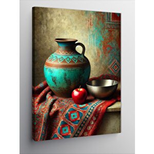 Kanvas Tablo Elma Ve Seramik Vazolar 50x70 cm