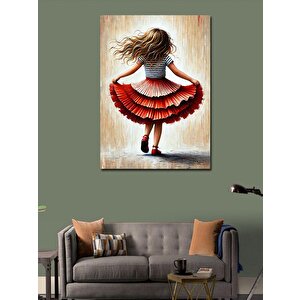 Kanvas Tablo Dönüşen Elbise Giymiş Kız 70x100 cm