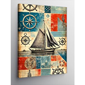 Kanvas Tablo Yelkenli Ve Deniz Motifi 50x70 cm