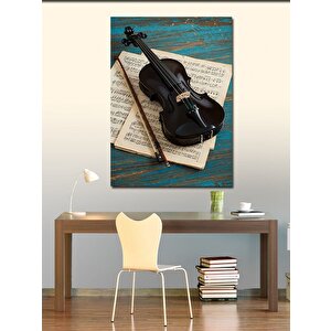 Kanvas Tablo Keman Ve Nota Sayfası 70x100 cm