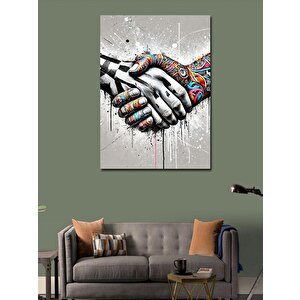 Kanvas Tablo Renkli Eller Ve Buluşma 100x140 cm