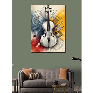 Kanvas Tablo Minimalist Keman Çizimi 50x70 cm