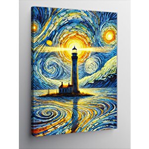 Kanvas Tablo Van Gogh Stili Deniz Feneri 50x70 cm