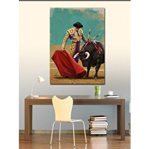 Kanvas Tablo Boğa Güreşçisi Ve Boğa 100x140 cm
