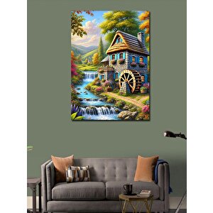 Kanvas Tablo Değirmen Ve Doğa Manzarası 100x140 cm