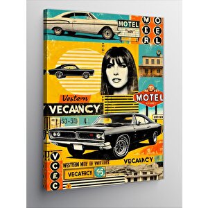 Kanvas Tablo Retro Motel Çıkışı 100x140 cm