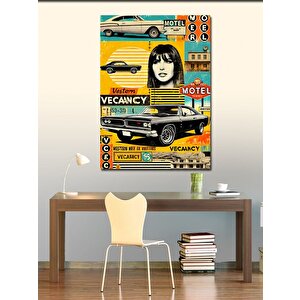 Kanvas Tablo Retro Motel Çıkışı 100x140 cm