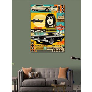 Kanvas Tablo Retro Motel Çıkışı 100x140 cm
