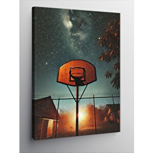Kanvas Tablo Gece Basketbol Sahası 50x70 cm