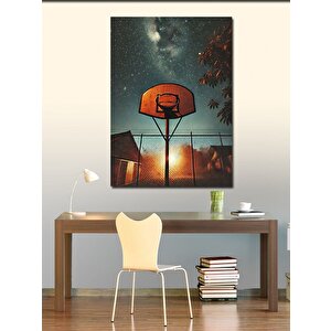 Kanvas Tablo Gece Basketbol Sahası 50x70 cm