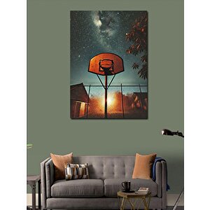 Kanvas Tablo Gece Basketbol Sahası 50x70 cm