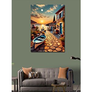 Kanvas Tablo Akşamüstü Kıyı Kasabası 70x100 cm